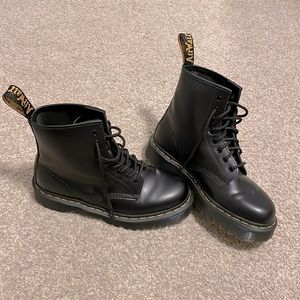 super cute black platform dr. martens - used once